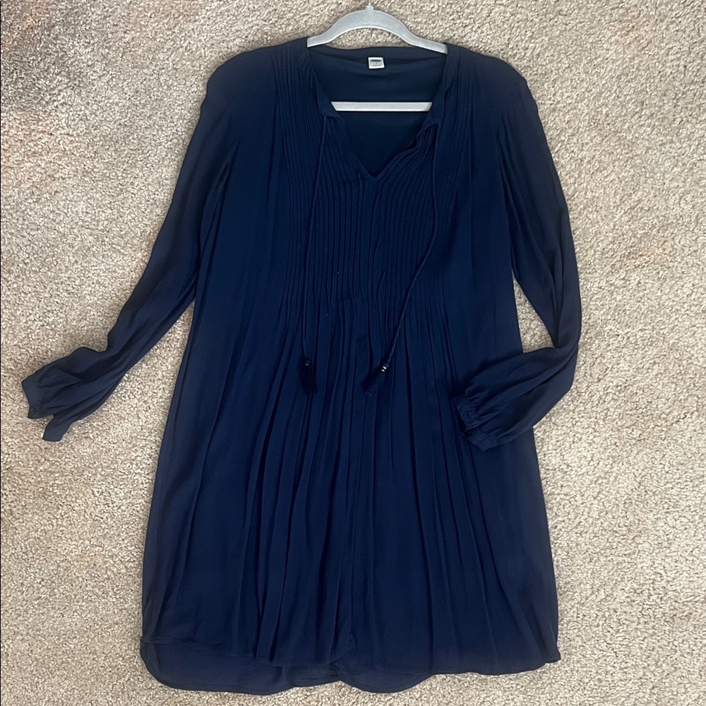 Old Navy Dark Blue Long Sleeve Dress